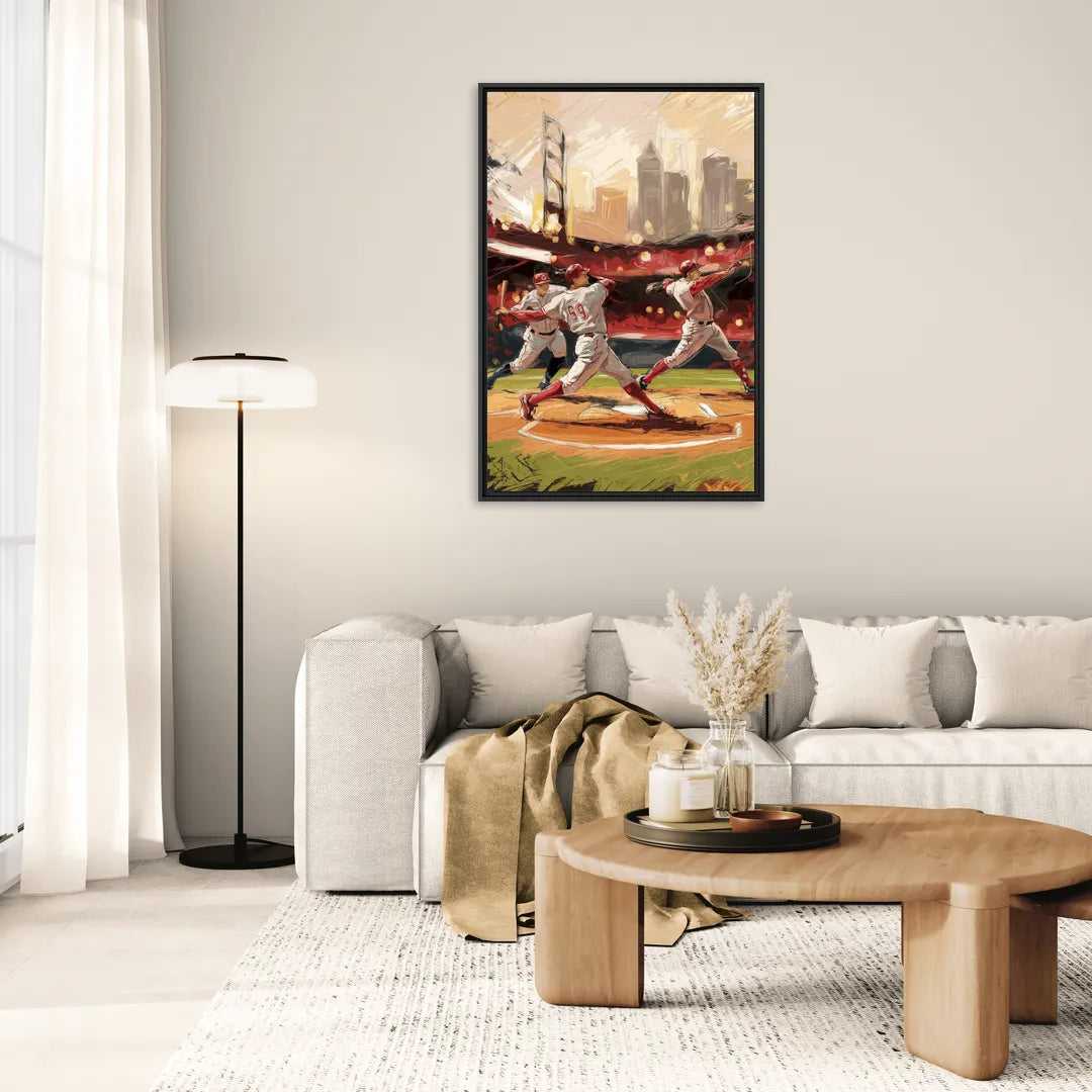 Cincinnati Reds Legendary Players - Living Room Black Frame Canvas