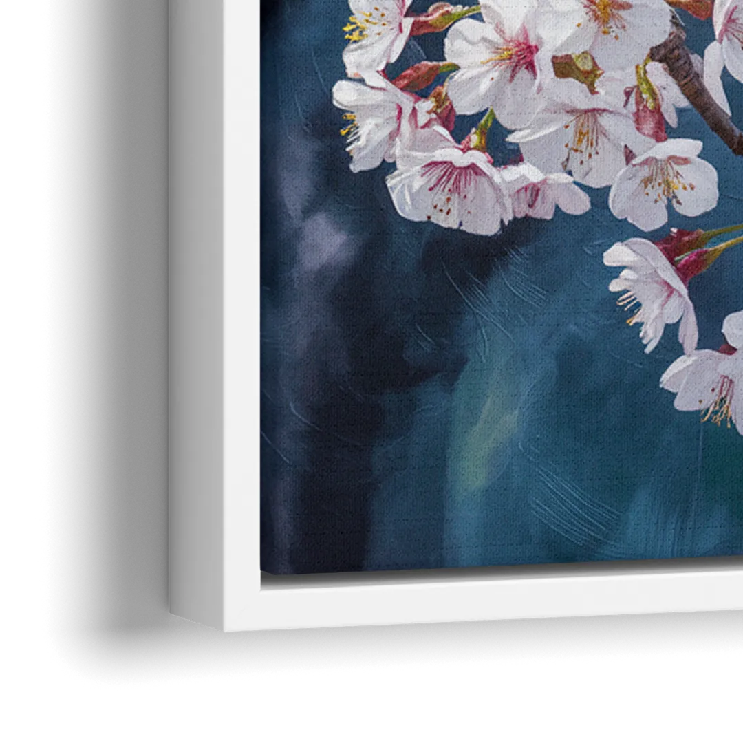 Queen Elizabeth Park Blossoms - Close-Up White Frame Canvas