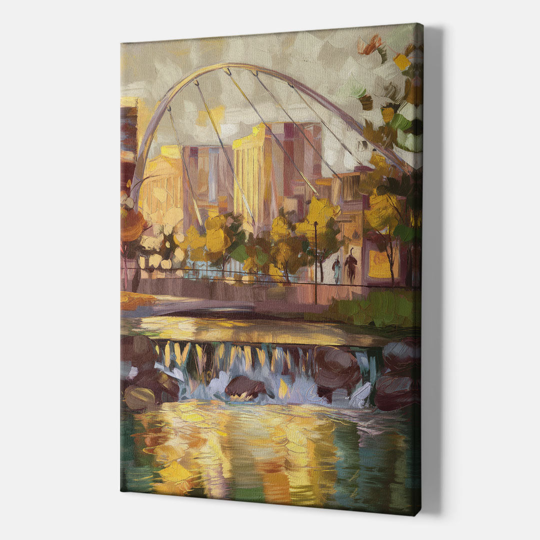 Greenville Downtown Streetscape - Canvas Wall Art Indoor