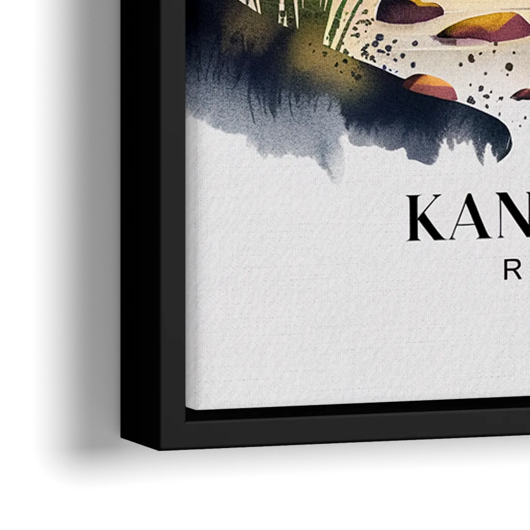 Kansas City Scenic Riverfront - Close-Up Black Frame Canvas