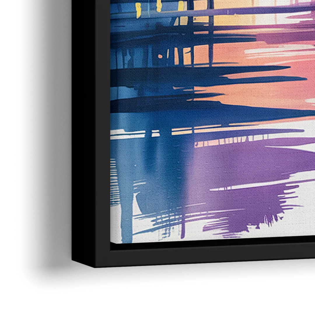 Toronto City Lights - Close-Up Black Frame Canvas