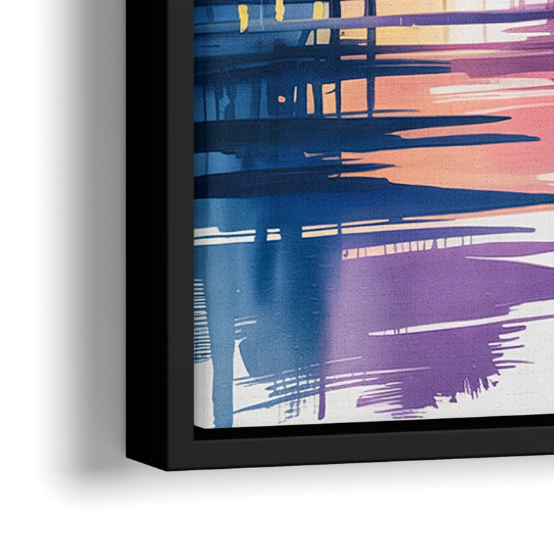 Toronto City Lights - Close-Up Black Frame Canvas