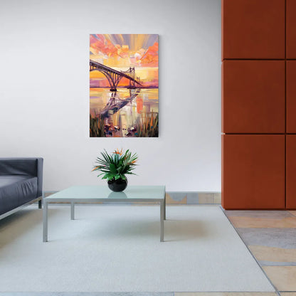 Chesapeake Bridge Panorama - Canvas Wall Art Living Room