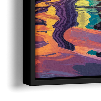 Orlando Vibrant Street Art - Close-Up Black Frame Canvas