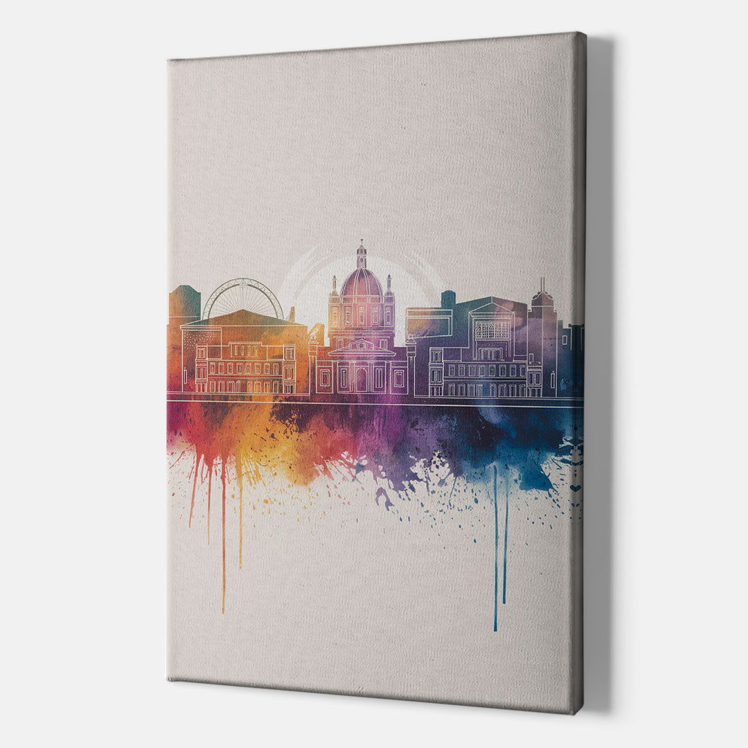 Providence Skyline at Sunset - Canvas Wall Art Indoor