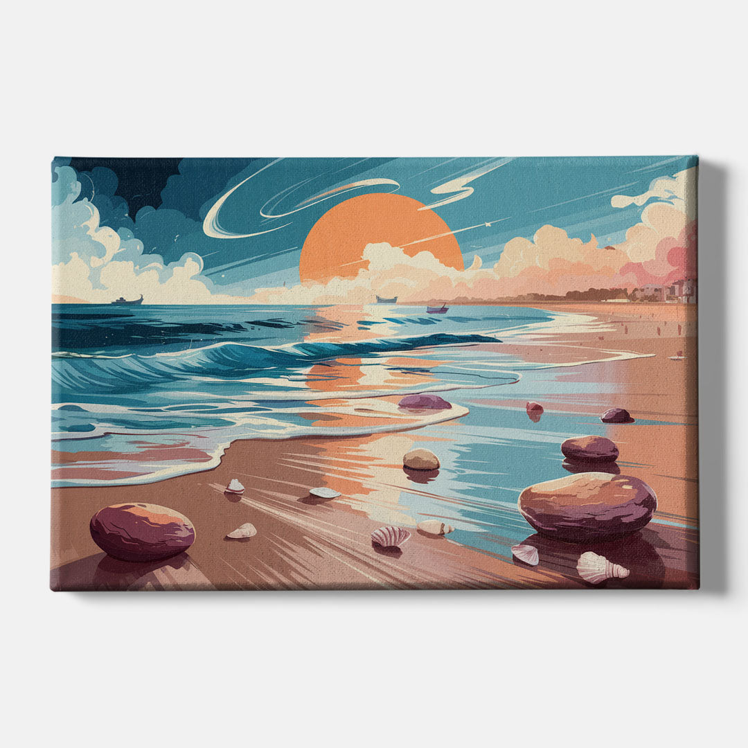 Corpus Christi Beach Sunset - Canvas Wall Art