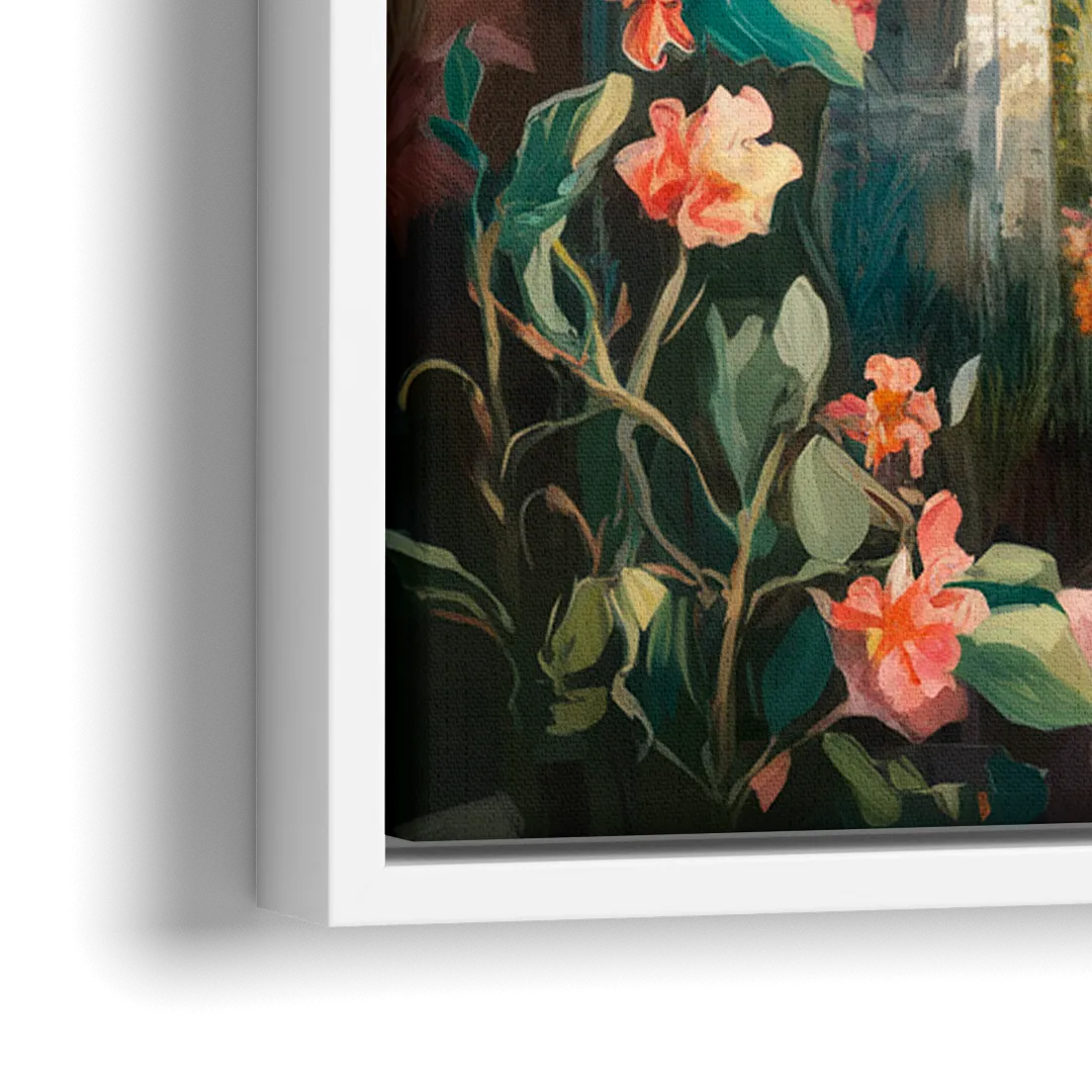 Oxford Botanical Gardens - Close-Up White Frame Canvas