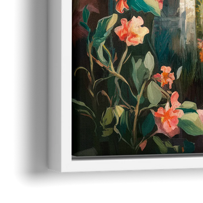 Oxford Botanical Gardens - Close-Up White Frame Canvas