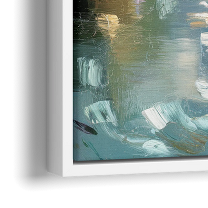 Eugene Riverfront Views - Close-Up White Frame Canvas