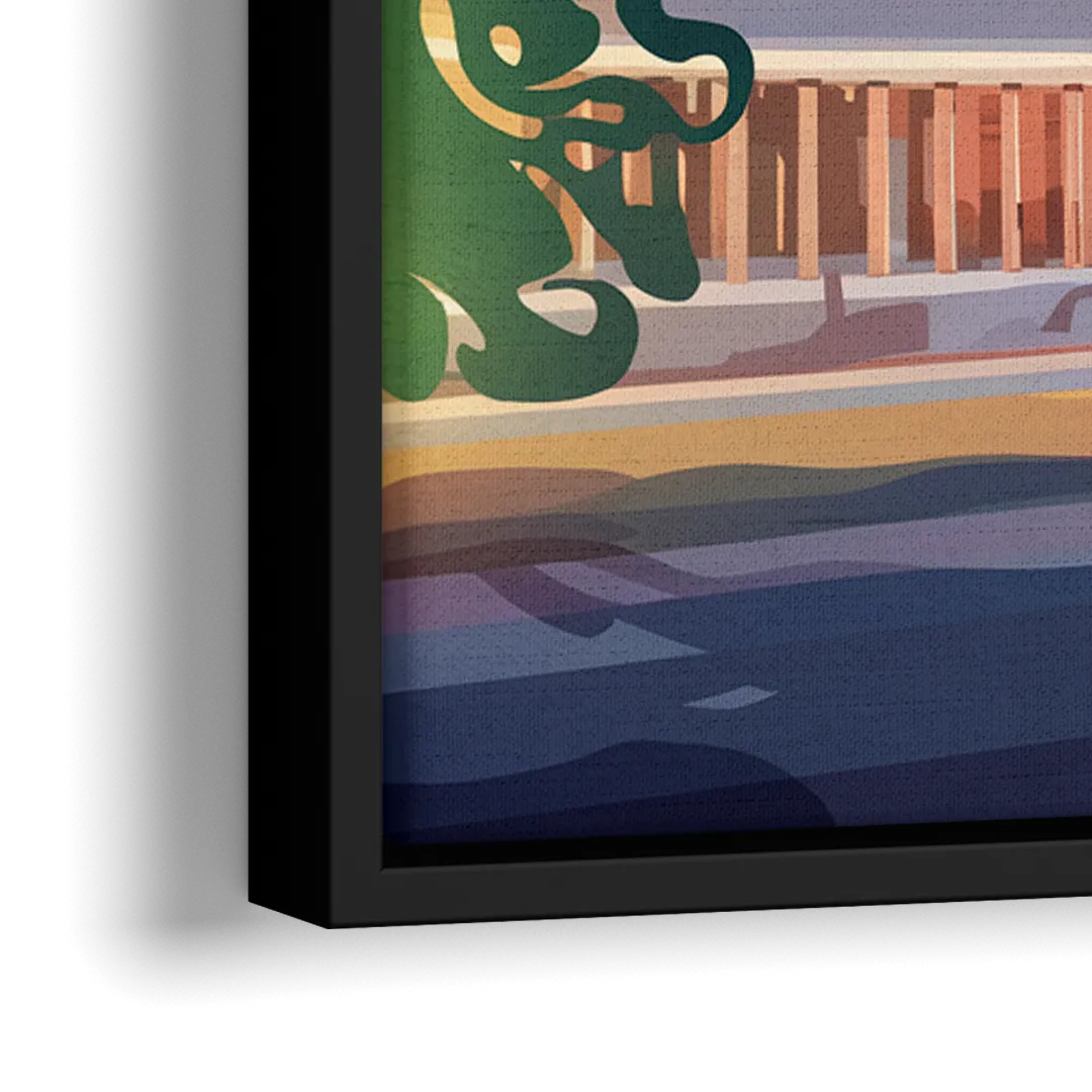 Fort Wayne Historic Landmarks - Close-Up Black Frame Canvas
