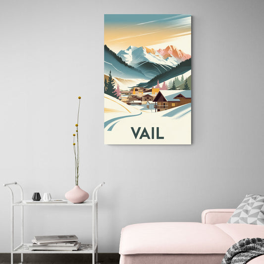 Vail Colorado Charm - Canvas Wall Art Living Room