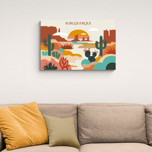 Albuquerque Southwest Colors - Canvas Wall Art Living Room