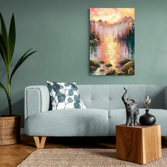 Lake Tahoe Alpine Sunrise - Canvas Wall Art Living Room