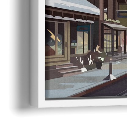 Telluride Ski Village View - Close-Up White Frame Canvas