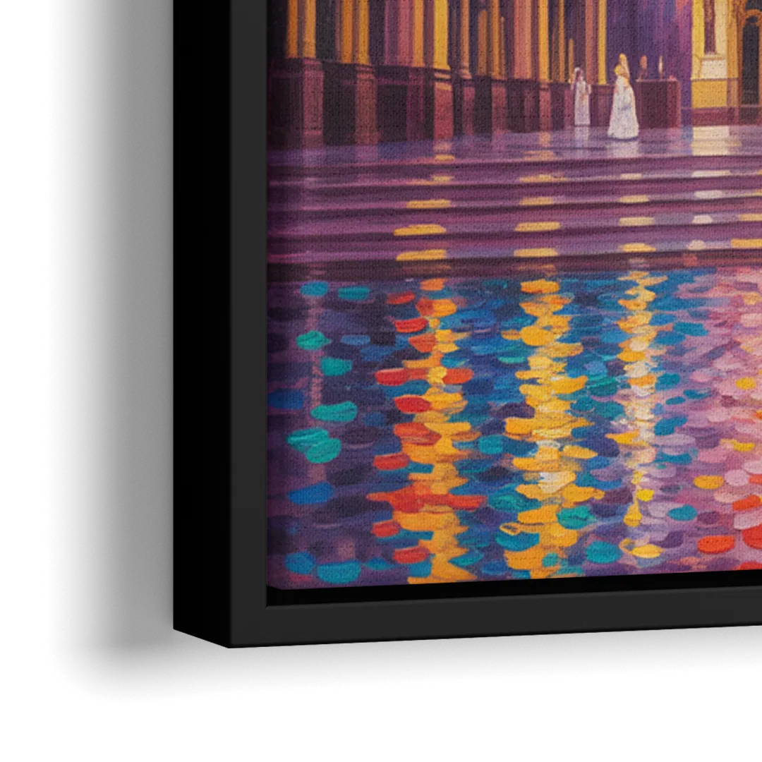 Notre Dame Basilica Interior - Close-Up Black Frame Canvas