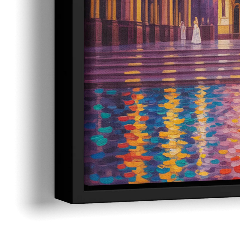 Notre Dame Basilica Interior - Close-Up Black Frame Canvas
