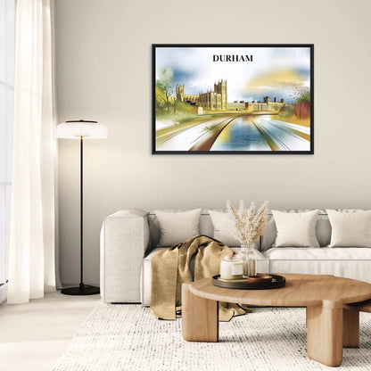 Durham Cultural Landmarks - Living Room Black Frame Canvas