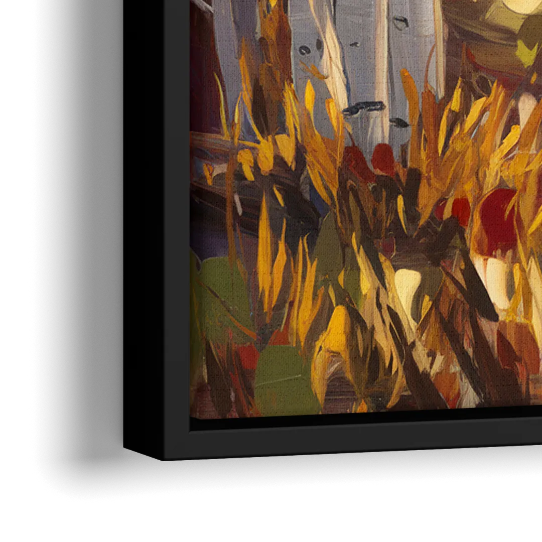 Telluride Autumn Aspen Forest - Close-Up Black Frame Canvas