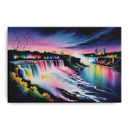 Niagara Falls at Night - Canvas Wall Art