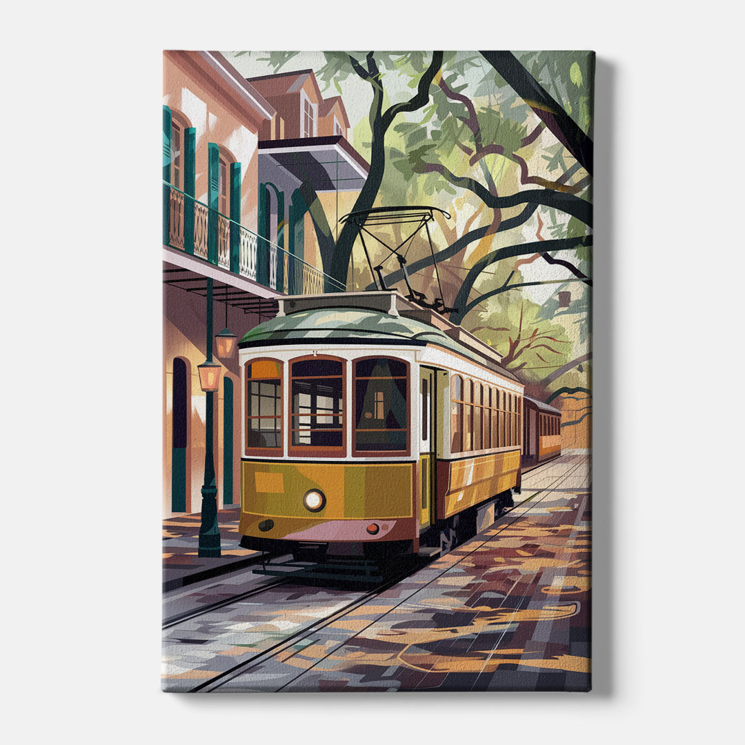 New Orleans Historic Streetcars - Canvas Wall Art