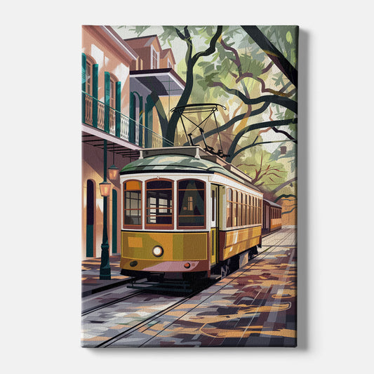 New Orleans Historic Streetcars - Canvas Wall Art