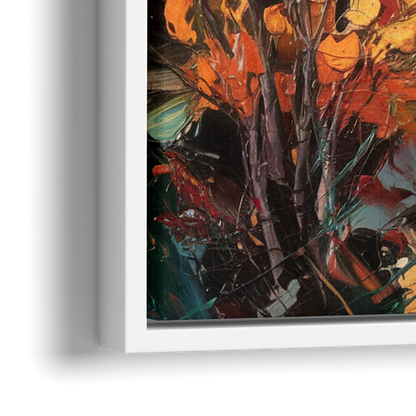 Spokane Autumn Colors - Close-Up White Frame Canvas
