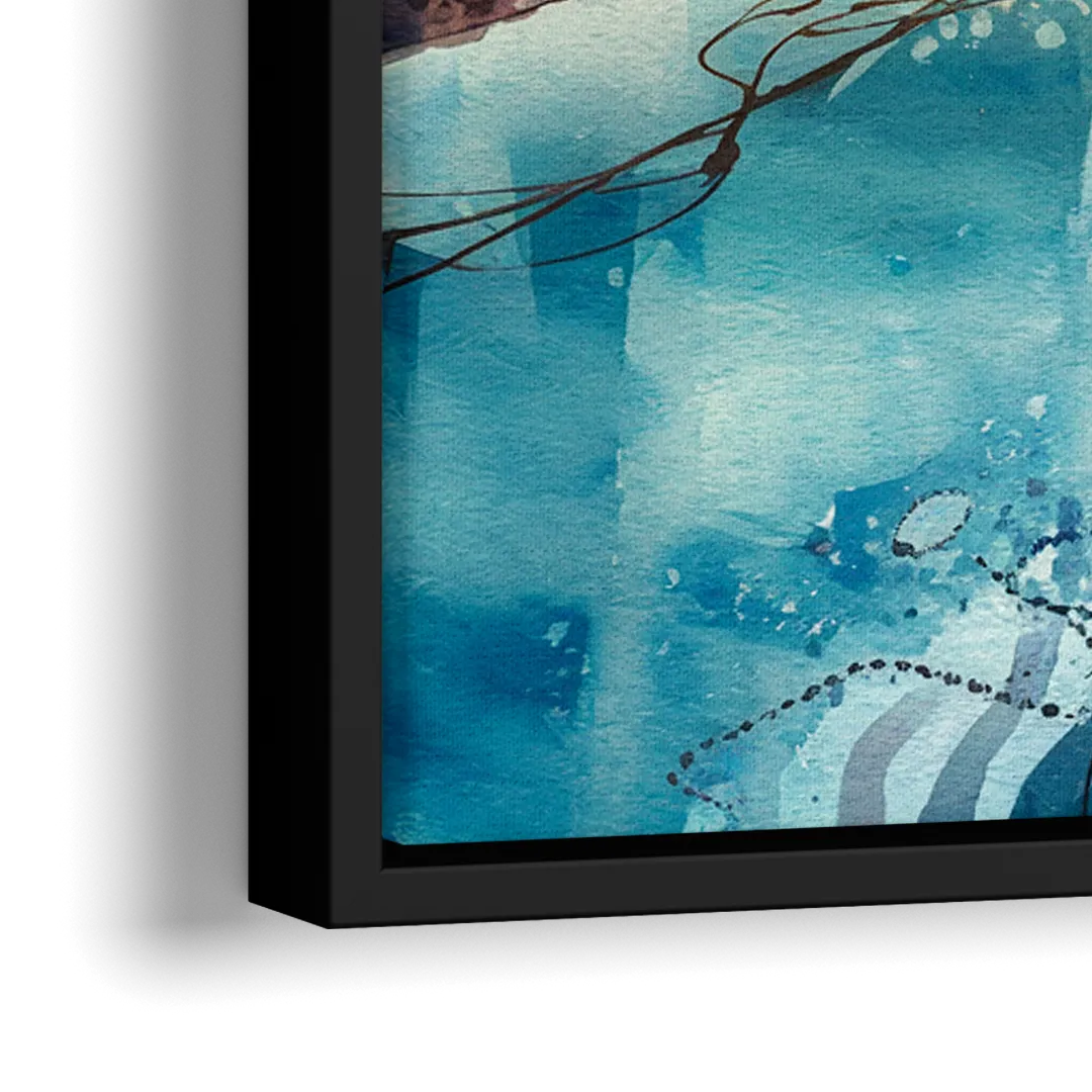 Myrtle Beach Coastal Skyline - Close-Up Black Frame Canvas