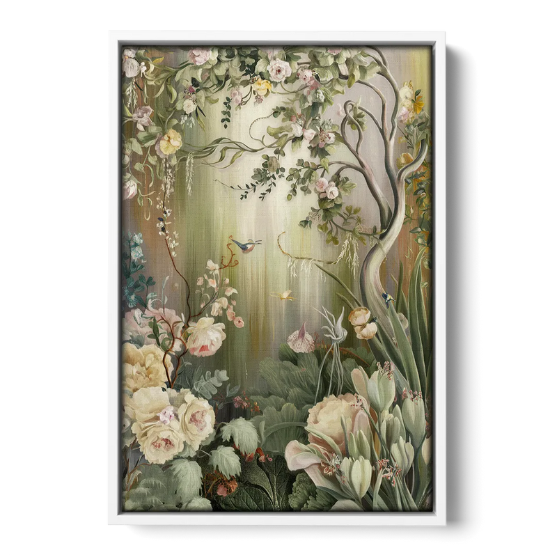 Birmingham Botanical Gardens - White Frame Canvas