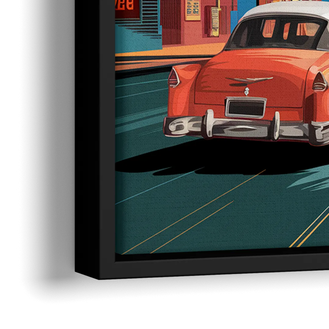 Las Vegas Vintage Vibes - Close-Up Black Frame Canvas