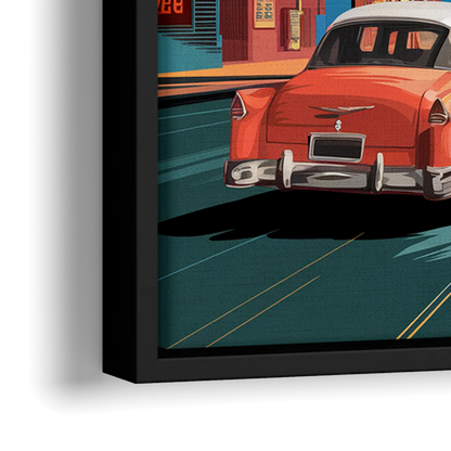 Las Vegas Vintage Vibes - Close-Up Black Frame Canvas