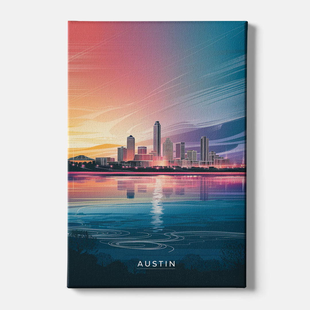 Austin Downtown Vibes Skyline - Canvas Wall Art