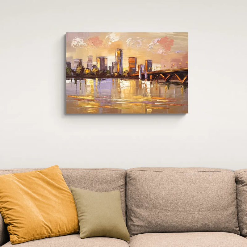 Baton Rouge Mississippi River View - Canvas Wall Art Living Room