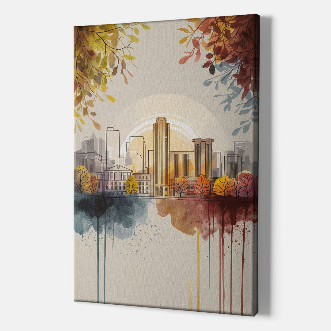 Buffalo Skyline in Autumn - Canvas Wall Art Indoor