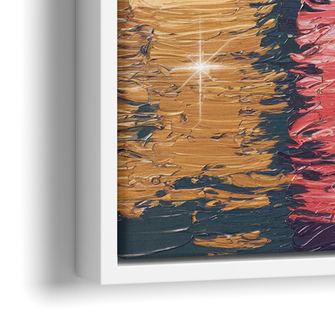 Chicago Skyline Reflections - Close-Up White Frame Canvas