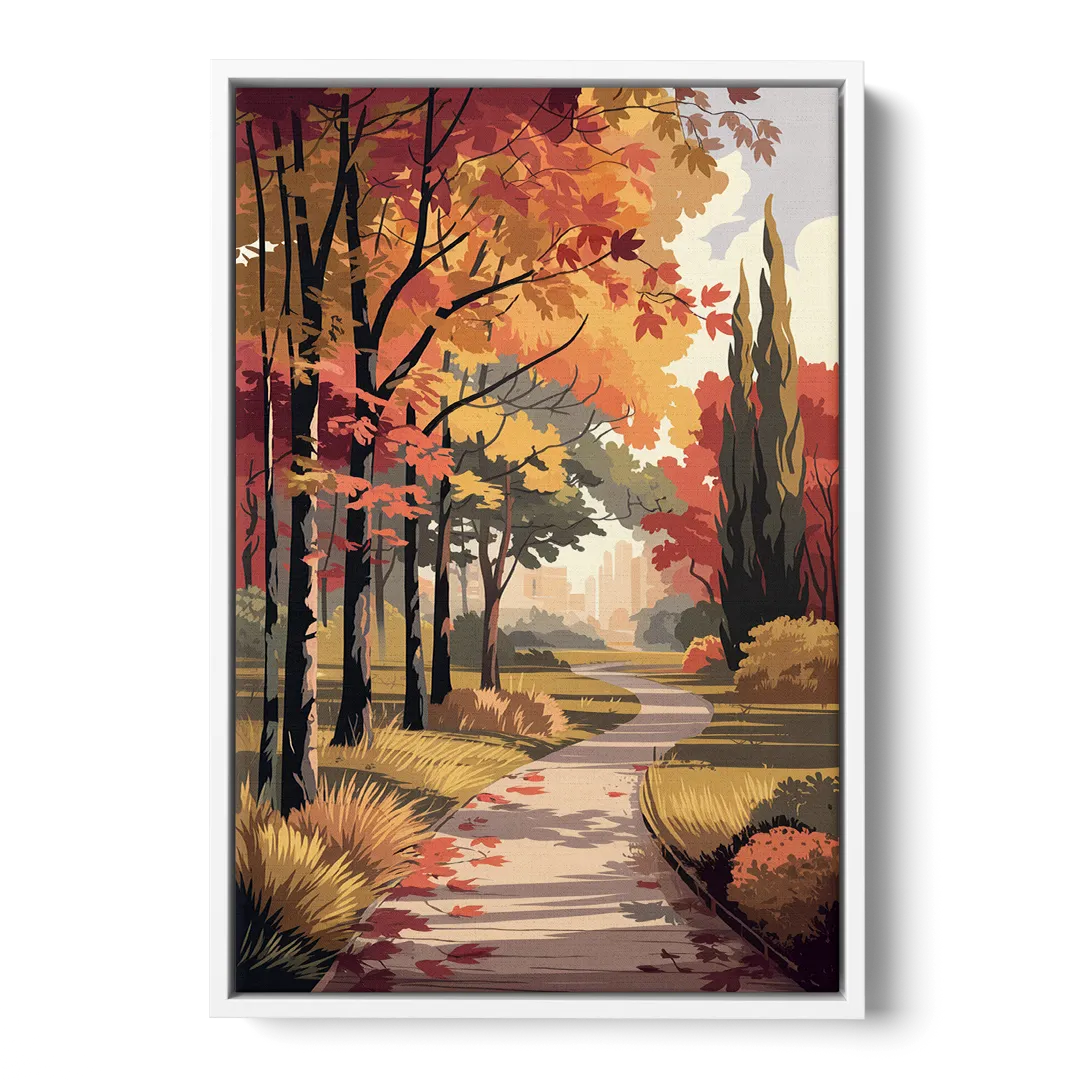 Arlington Autumn Colors - White Frame Canvas