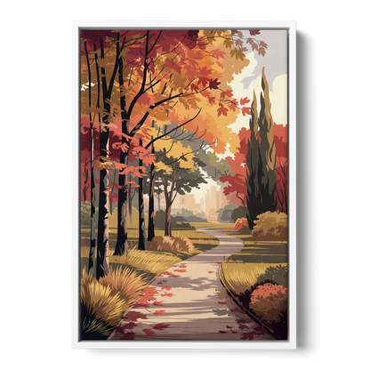 Arlington Autumn Colors - White Frame Canvas