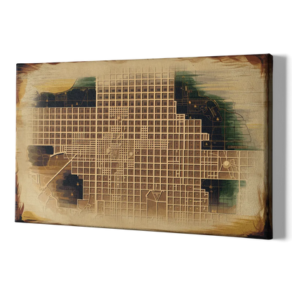 Denver Neighborhood Map - Canvas Print Art Sides