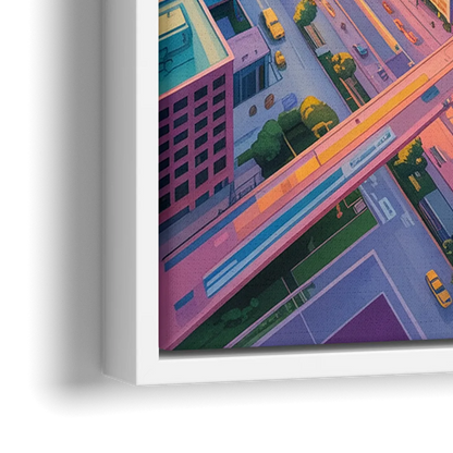 Toronto Financial District - Close-Up White Frame Canvas