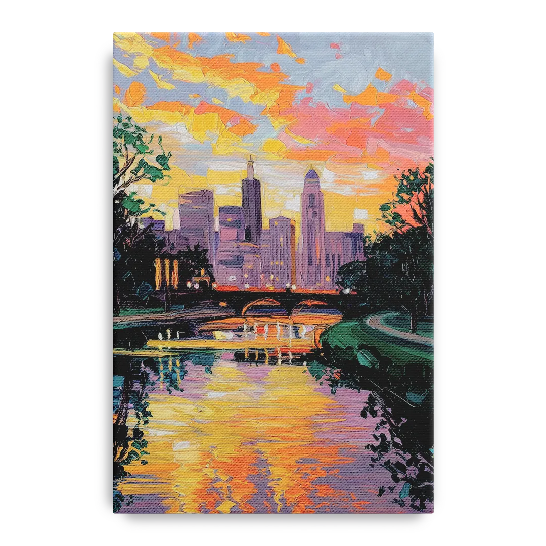 Augusta Sunset Over Skyline - Canvas Wall Art