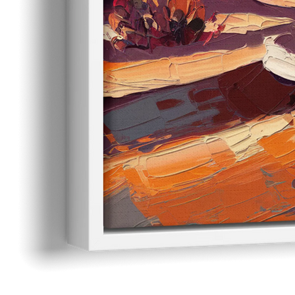 Phoenix Rising Desert Colors - Close-Up White Frame Canvas