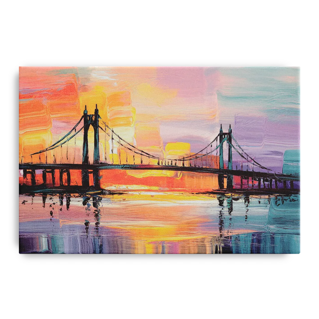 Chesapeake Bridge Silhouette - Canvas Wall Art