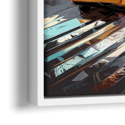New York City Taxi Cabs - Close-Up White Frame Canvas