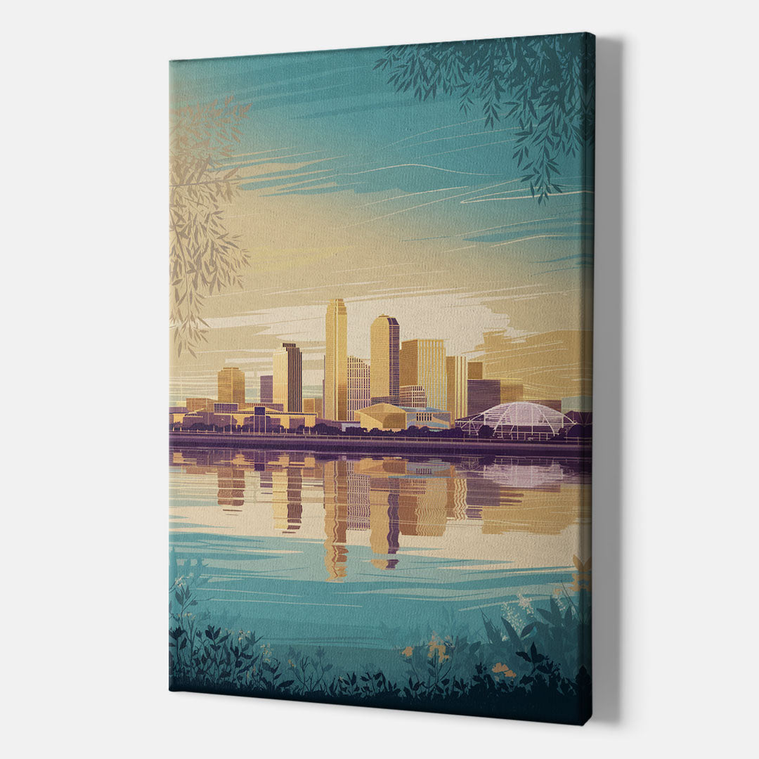 Garland Skyline Reflection - Canvas Wall Art Indoor