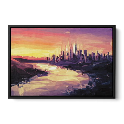 Boise Sunset Serenity - Black Frame Canvas