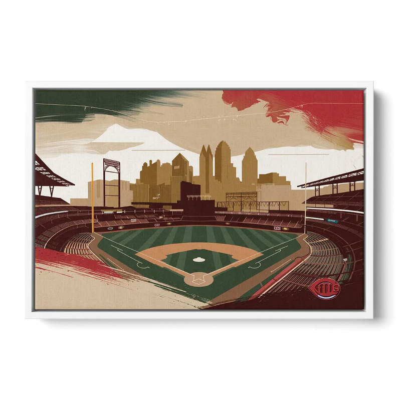 Cincinnati Reds Vintage Moments - White Frame Canvas