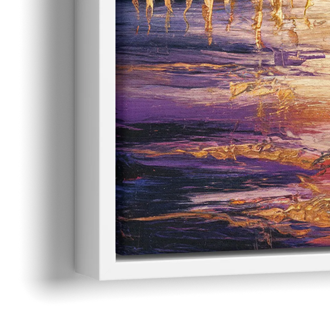 Mobile Skyline Sunset - Close-Up White Frame Canvas