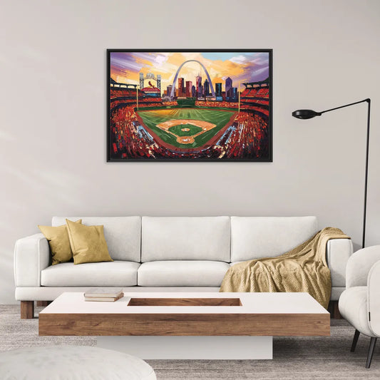 St. Louis Cardinals Stadium - Living Room Black Frame Canvas