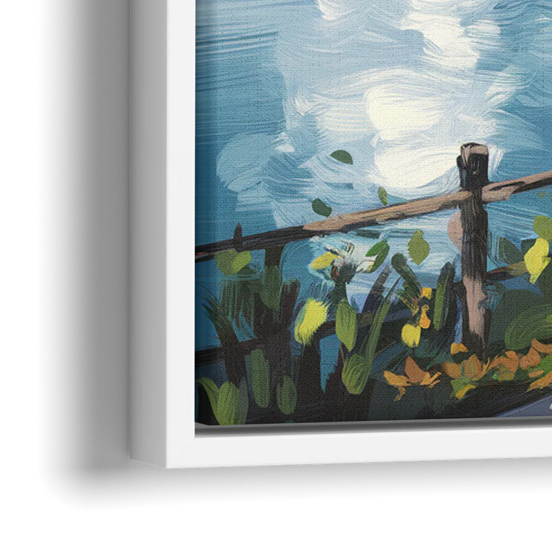 Burlington Lakefront Pathways - Close-Up White Frame Canvas