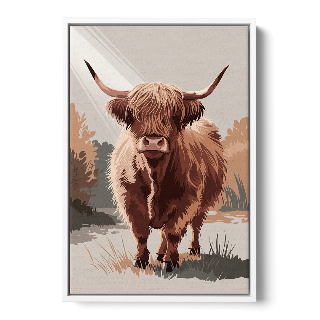 Dunedin Highland Charm - White Frame Canvas