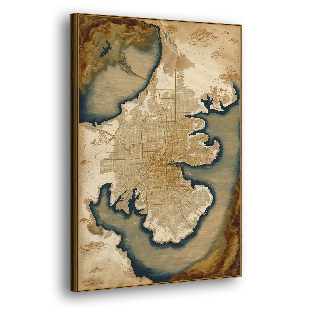 Charleston Map Design - Canvas Print Art Sides